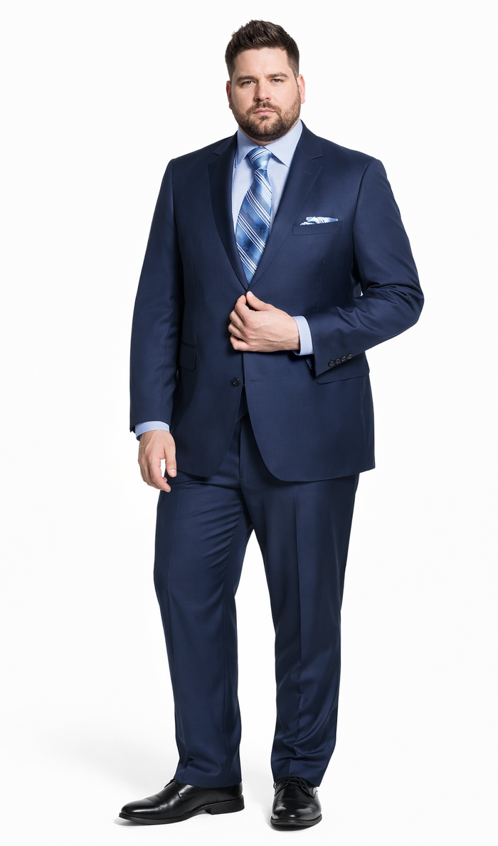 Bertolini Wool & Silk 2Pc French Blue Suit
