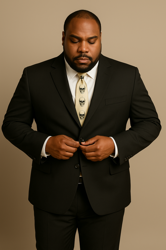 Suits For Big Man BIG & TALL CHARCOAL Discounted Sale Up to Size 82 SUIT HAND MADE - Color: Dark Grey Suit