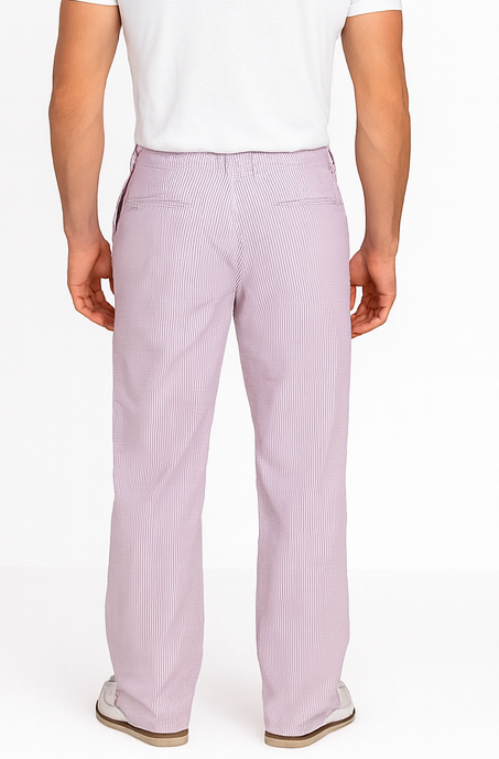 Big And Tall Seersucker Pants For Men - Lavender