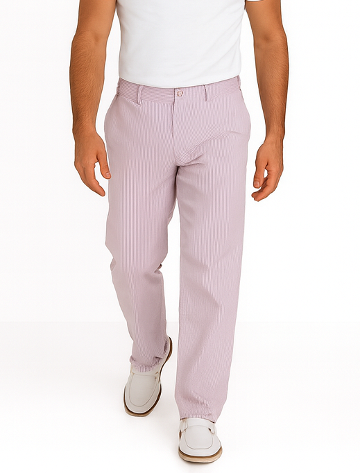 Big And Tall Seersucker Pants For Men - Lavender