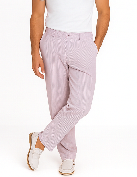 Big And Tall Seersucker Pants For Men - Lavender