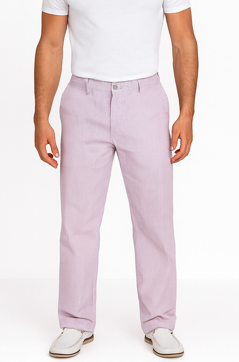Big And Tall Seersucker Pants For Men - Lavender
