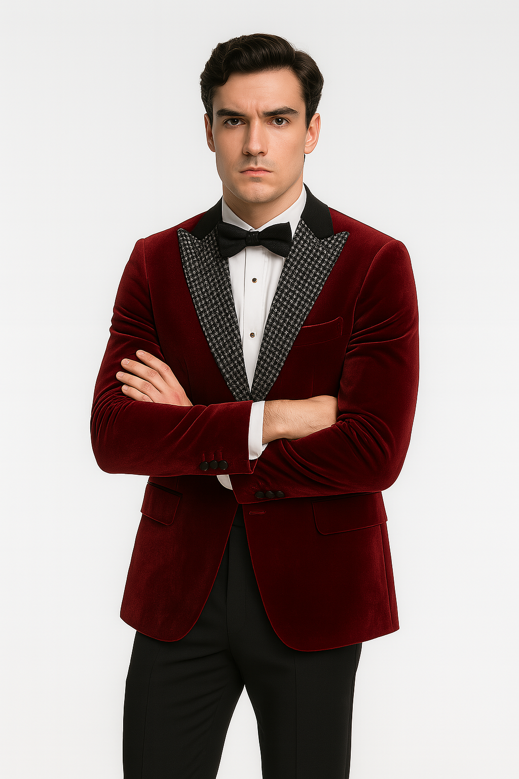 Big & Tall Burgundy Velvet Blazer - Stacy Adams