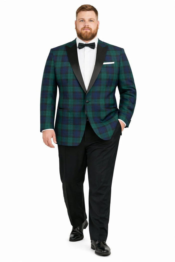 Christmas Tartan Plaid Sport Jacket for Big Men