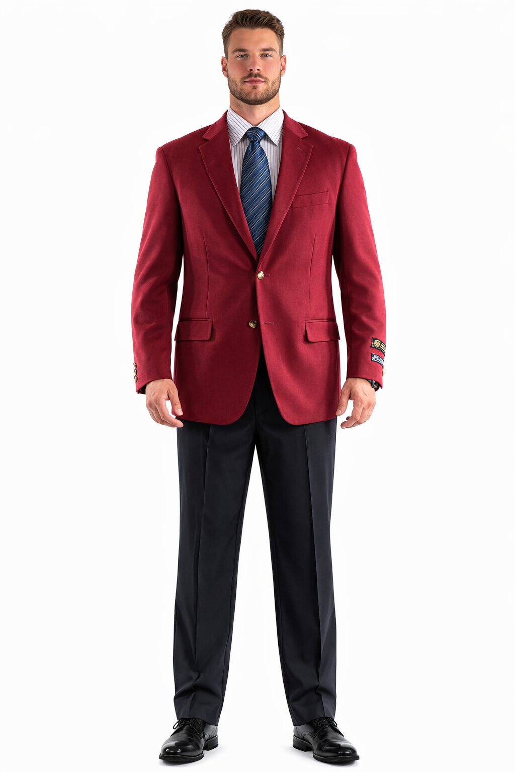 Big and Tall & Extra Long Sizes Men's Blazer With Brass Buttons