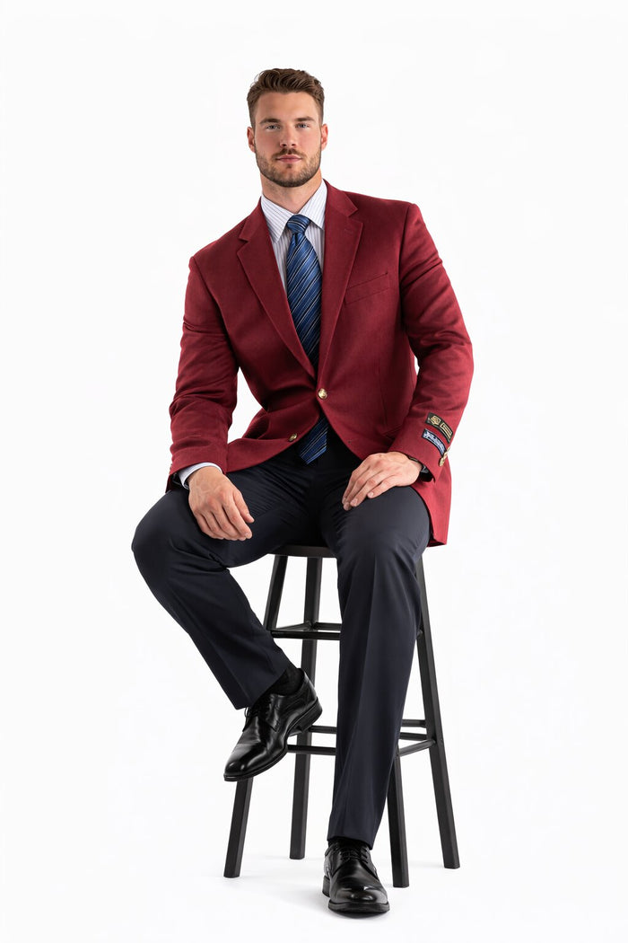 Big and Tall & Extra Long Sizes Men's Blazer With Brass Buttons
