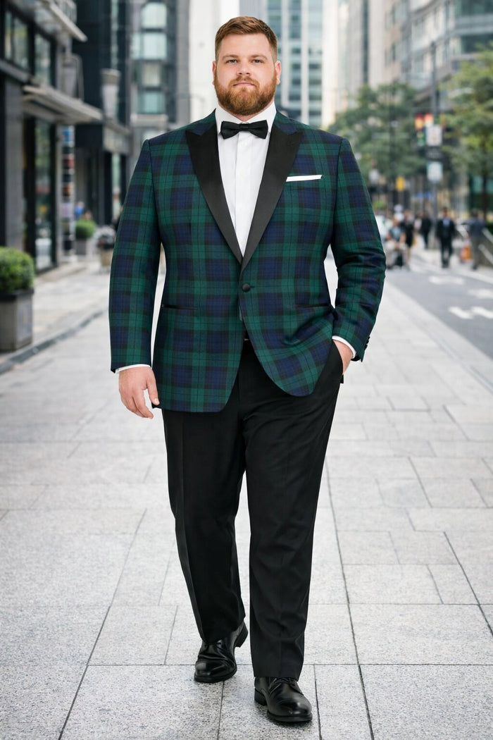 Christmas Tartan Plaid Sport Jacket for Big Men