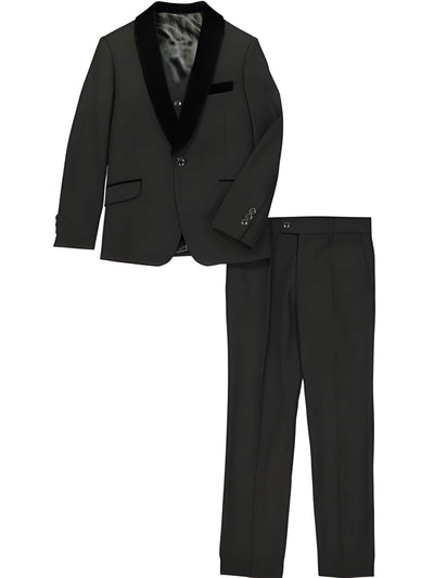 Black 1 Button  Shawl Lapel Prom ~ Wedding Groomsmen Tuxedo Suit