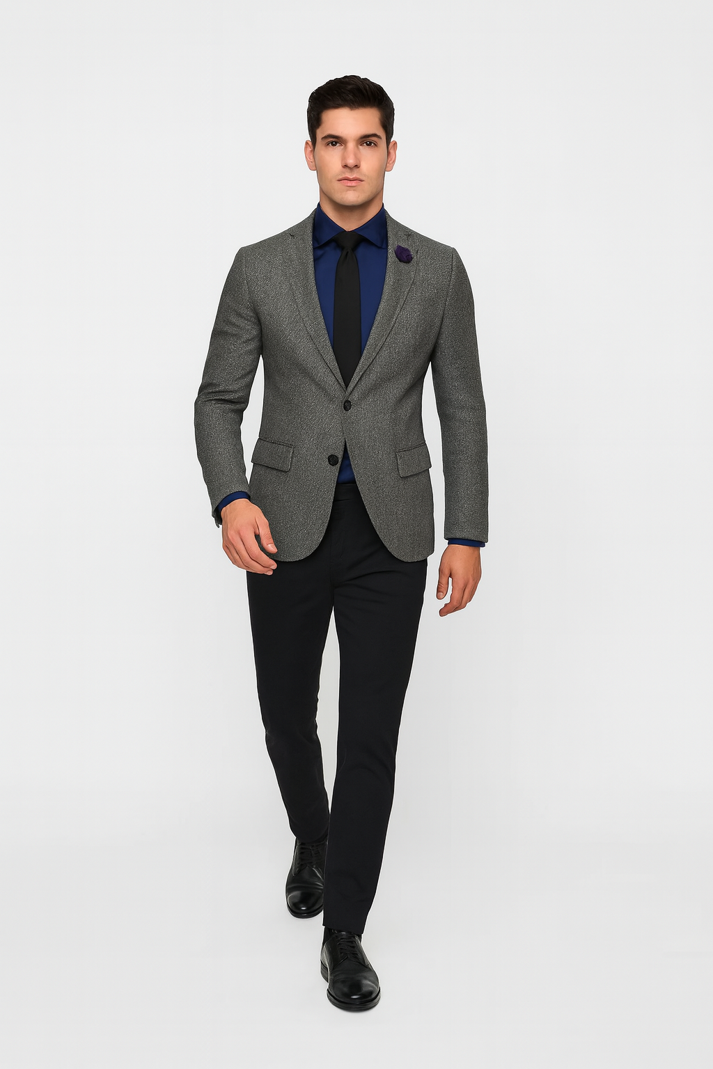 Black and White Tweed Blazer - Gray Herringbone Sport Coat - Slim Fit Men's Blazer