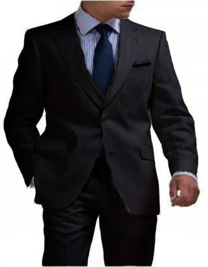 Linen Suit Black Big and Tall - Summer Wedding