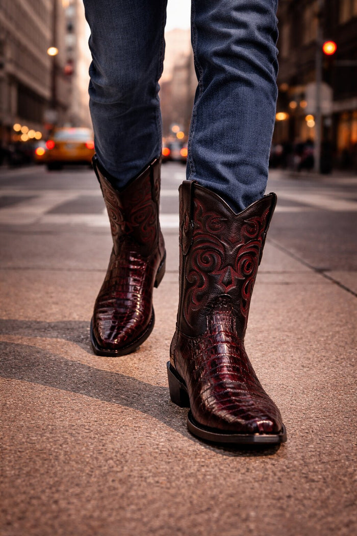 Men's Los Altos Caiman Tail Snip Toe Boots