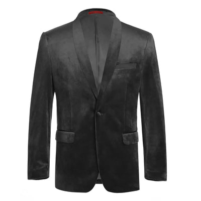 Men's Slim Fit Stretch Black Shawl Tuxedo Blazer