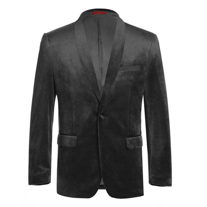 Men's Slim Fit Stretch Black Shawl Tuxedo Blazer