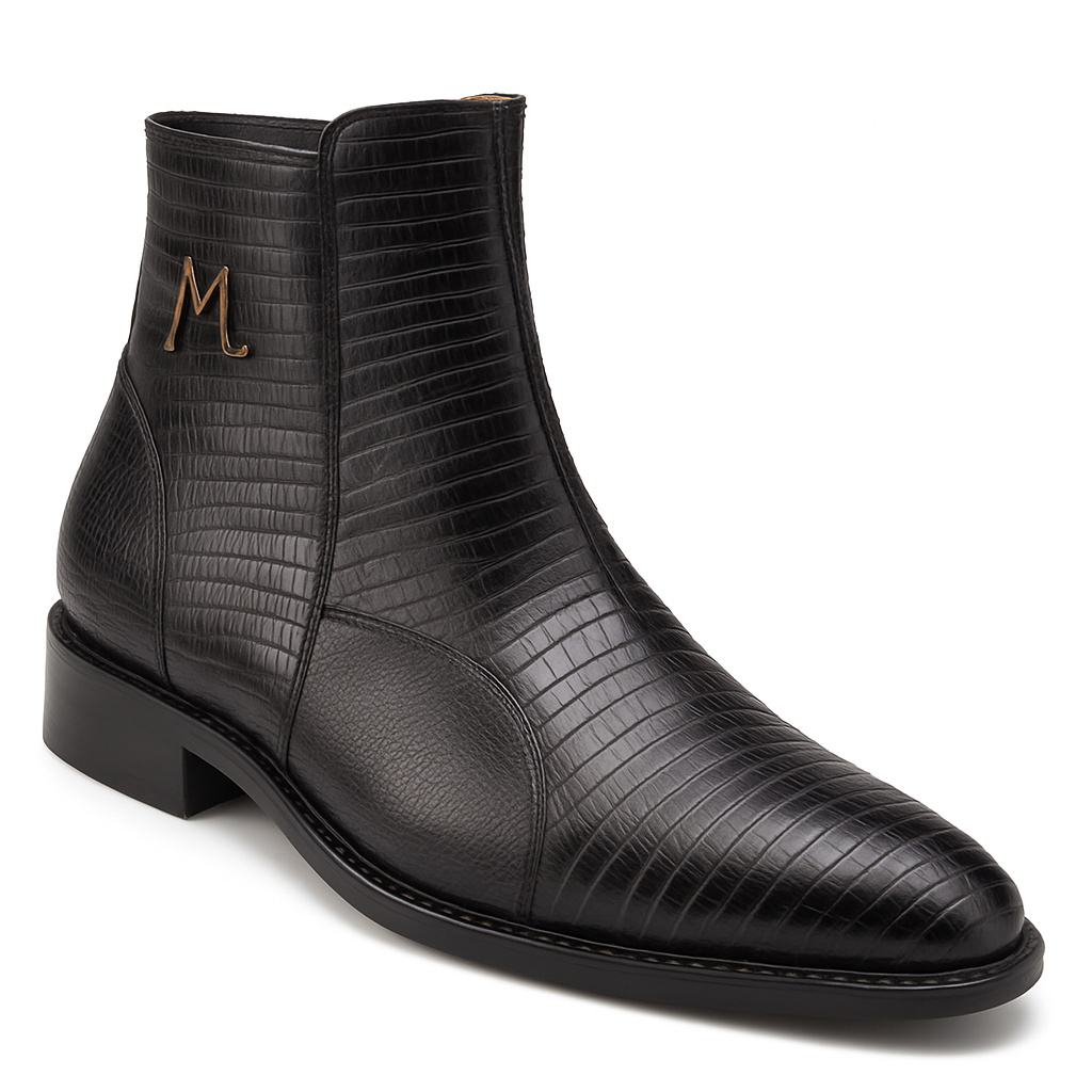 Peninsula Lizard Emblem Boot Black By Mezlan Made In Spain Brand