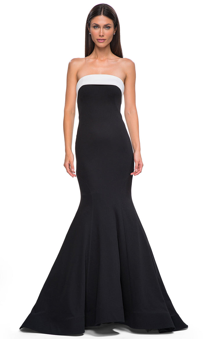 La Femme 32914 Elegant Wrap Around Trim Mermaid Prom Gown