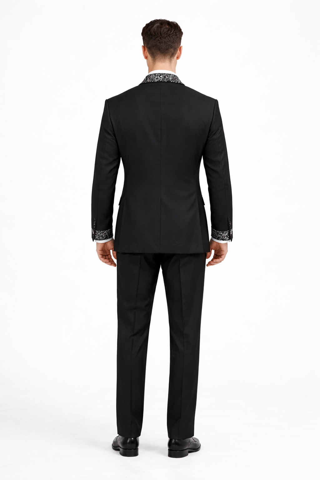 Men’s Black Rhinestone Sequin Lapel Prom Tuxedo – Elegant Party & Wedding Suit
