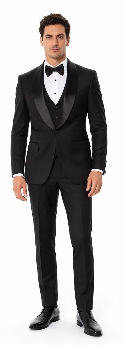 Black Tuxedo Slim Fit with Notch Lapel- Separates - Wedding - Prom