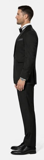 Black Slim Fit Tuxedo with Shawl Lapel – Wedding & Prom