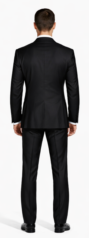 Black Tuxedo Slim Fit Peak Lapel - Wedding - Prom