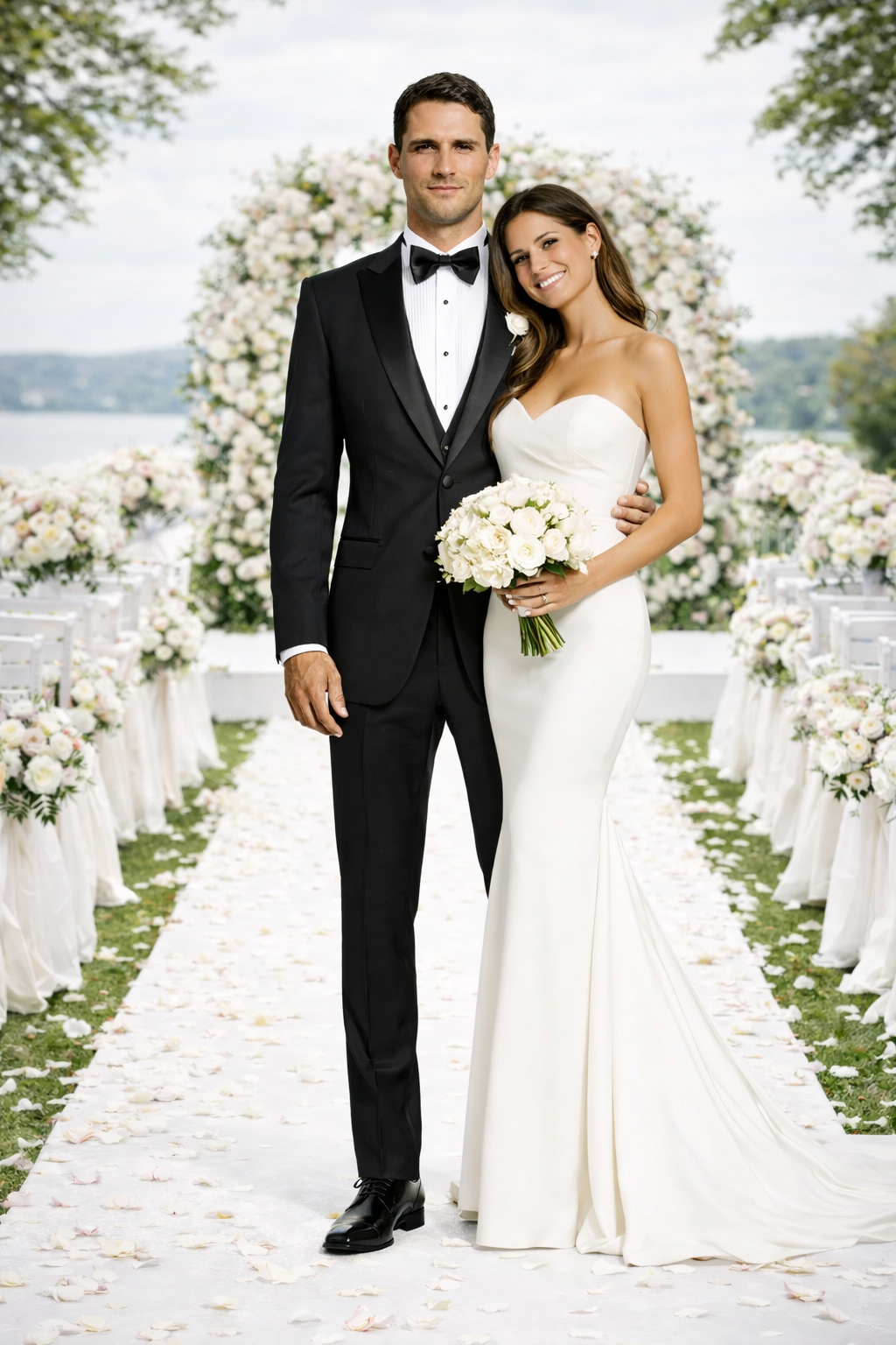 Black Tuxedo Slim Fit Peak Lapel - Wedding - Prom