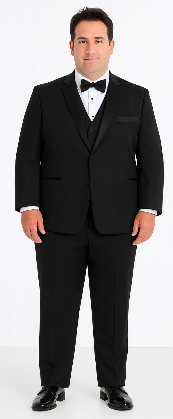 Black Tuxedo Slim Fit with Notch Lapel - Wedding - Prom