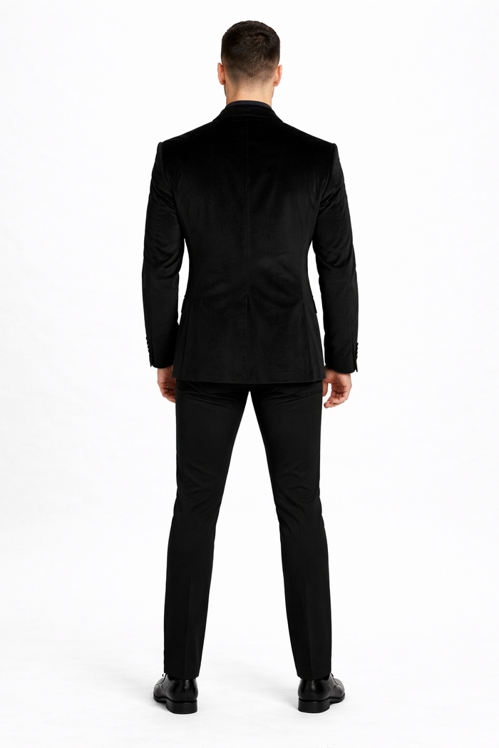 Black Velvet Party Blazer By Mensitaly