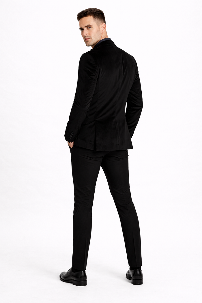 Black Velvet Party Blazer By Mensitaly