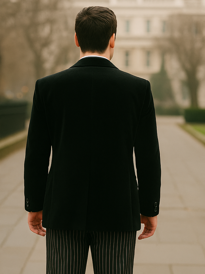 Black Velvet Roderick Smoking Jacket – Elegant Men's Evening Wear