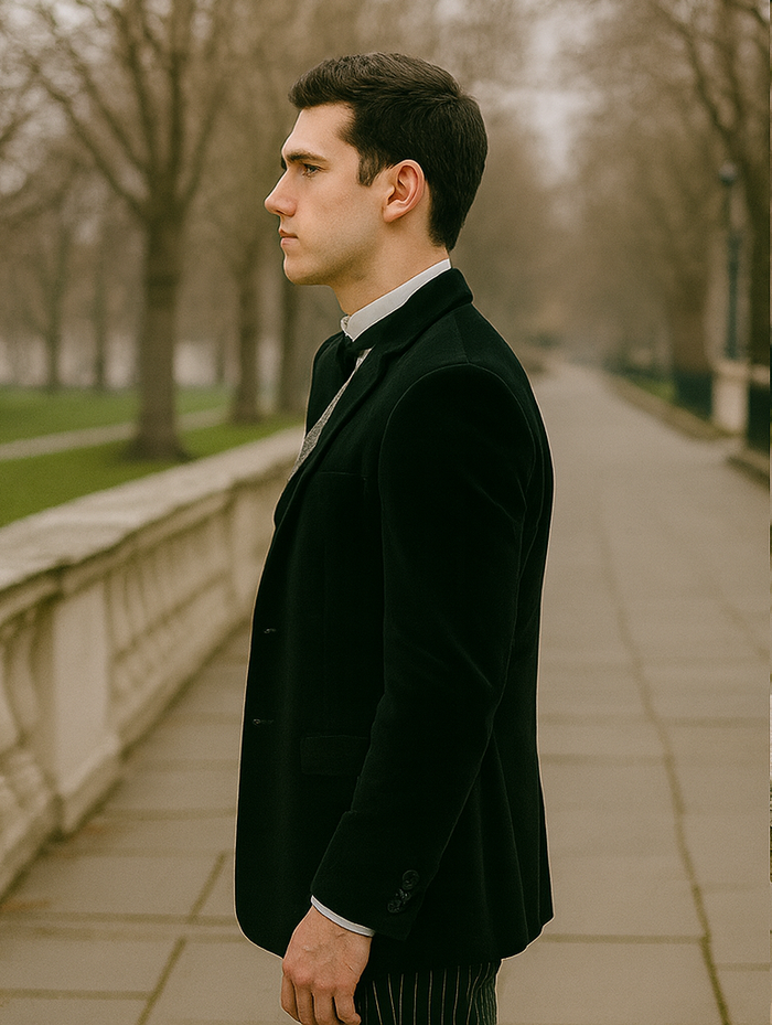 Black Velvet Roderick Smoking Jacket for Men