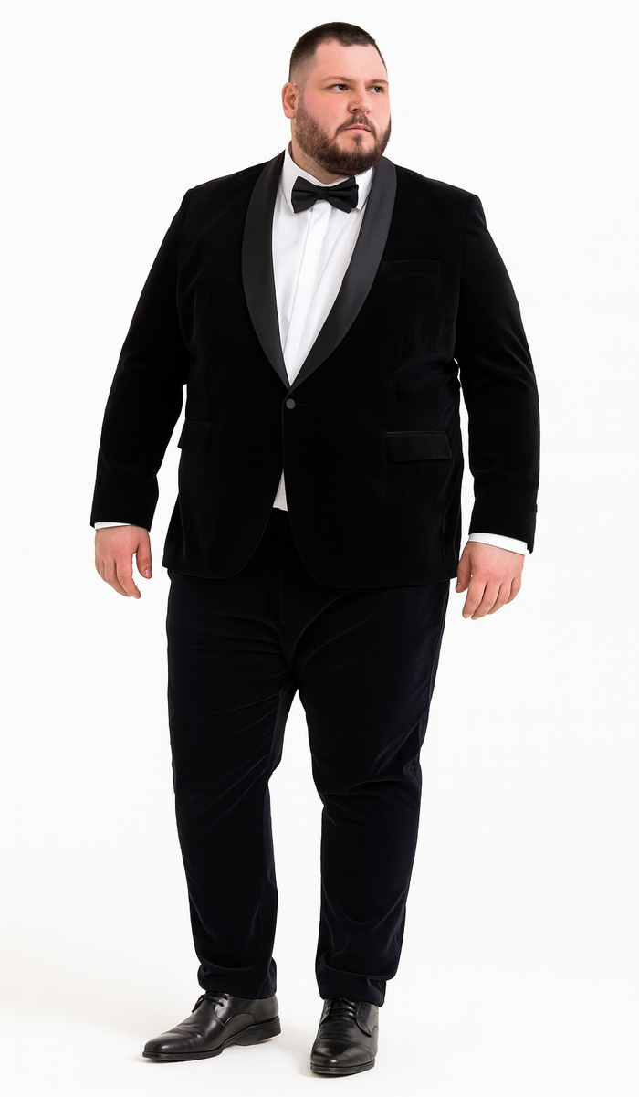 Black Velvet Tuxedo Jacket with Shawl Lapel – Slim Fit