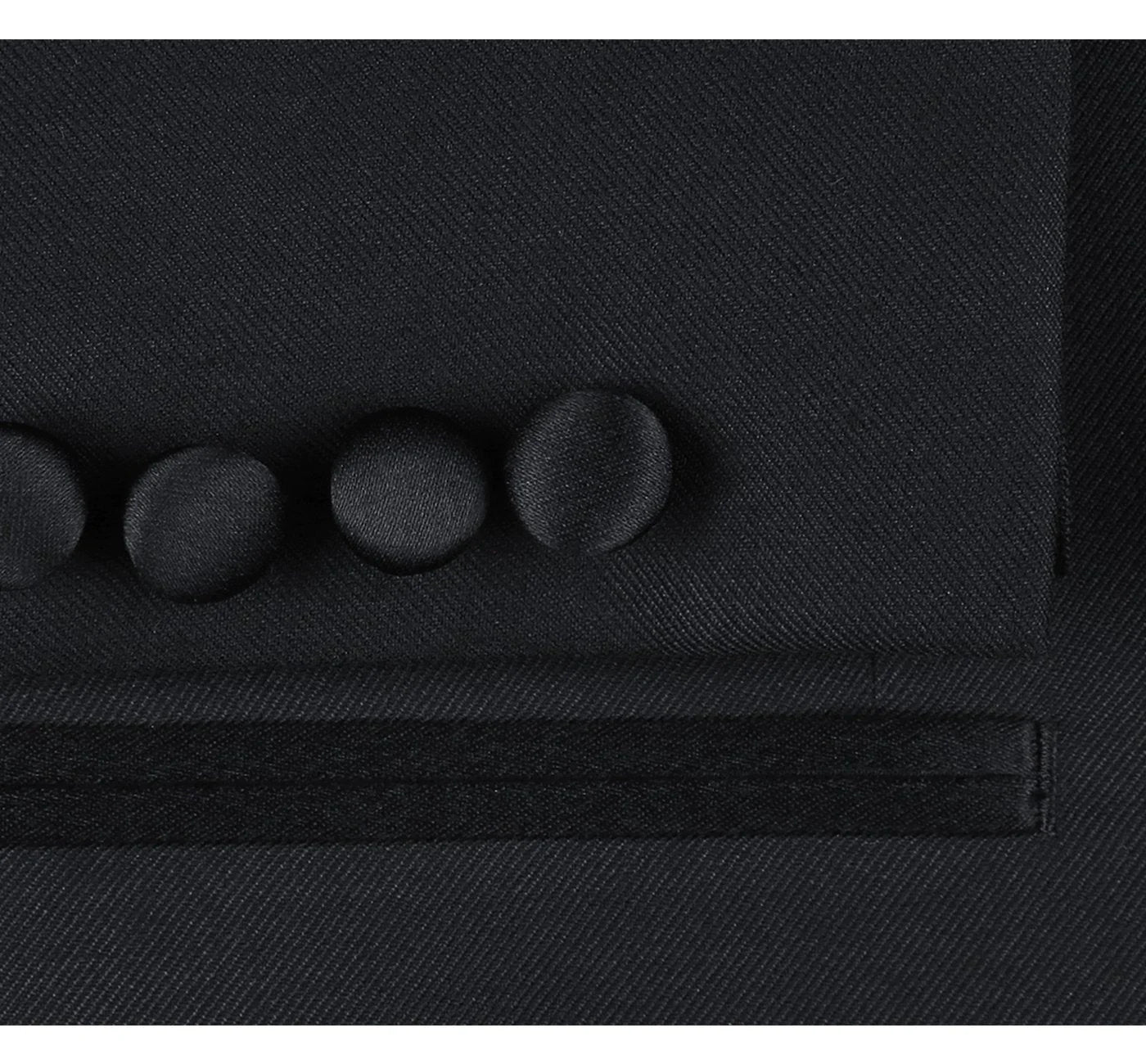 Men's Black Satin Notched Lapel 2-Piece Tuxedo Suit