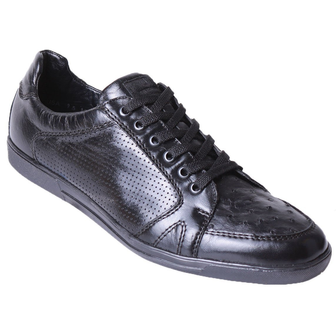 Sneaker de Piel de Negro Avestruz