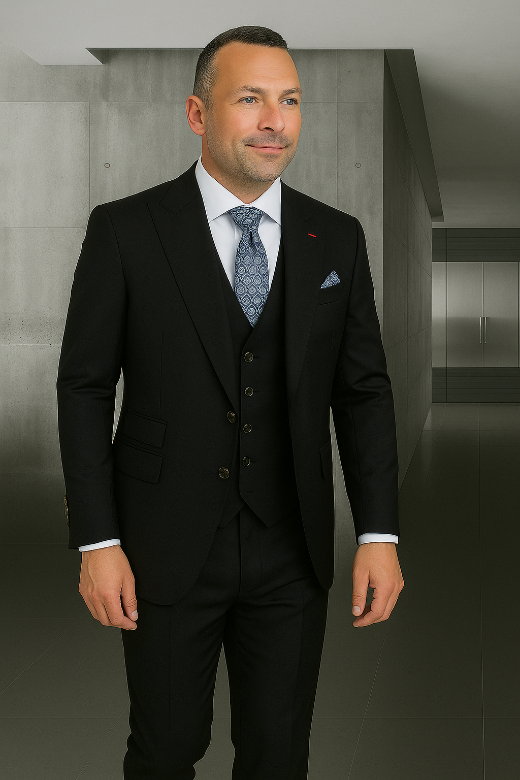 Italian Wool Three-Piece Suit by Statement