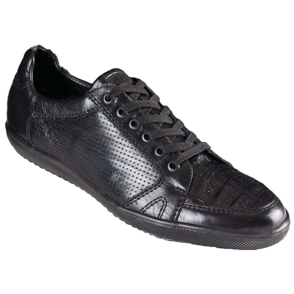 Caiman Leather Black Sneaker