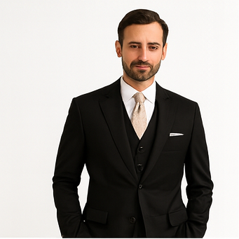 Men's 3 Piece Premium Fine Black three piece suit