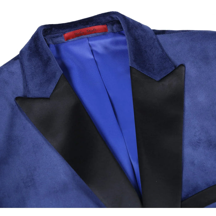 Men's Slim Fit Stretch Blue Tuxedo Blazer