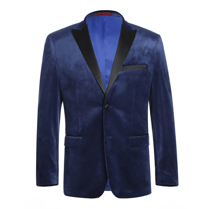 Men's Slim Fit Stretch Blue Tuxedo Blazer