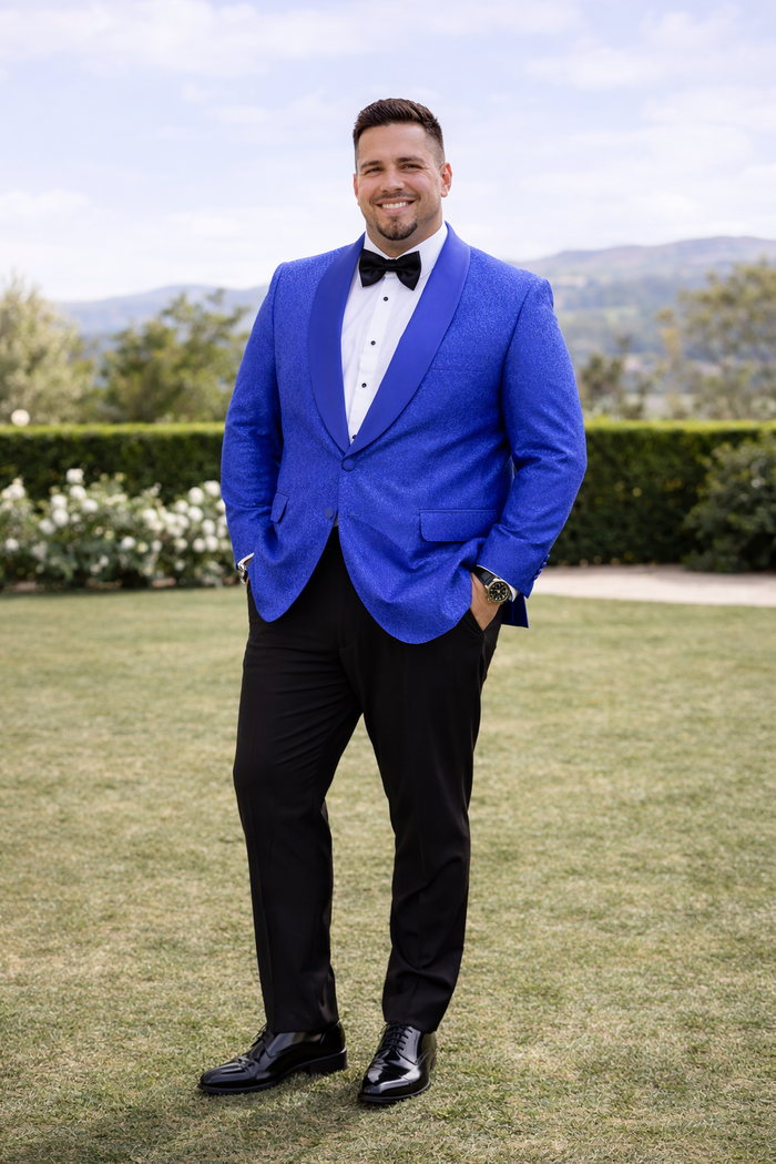 Blue Prom Suit Single Breasted Tuxedo