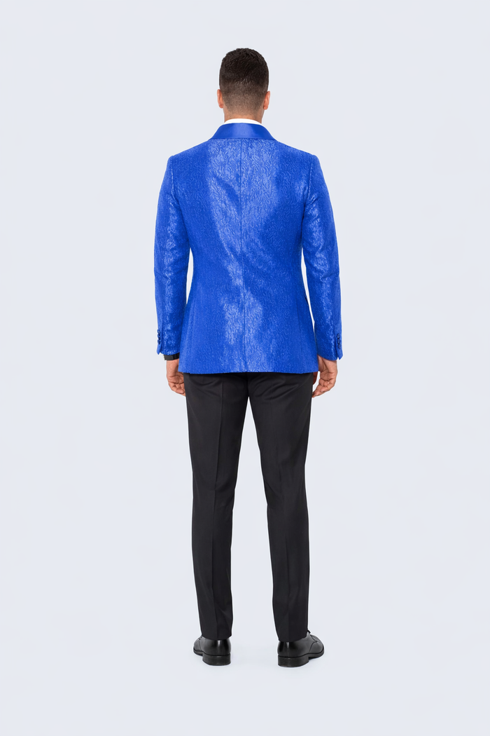 Blue Prom Suit Single Breasted Tuxedo