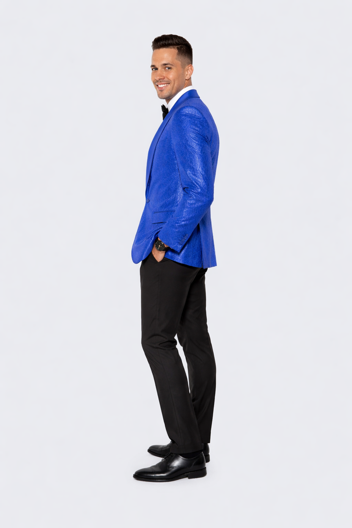 Blue Prom Suit Single Breasted Tuxedo