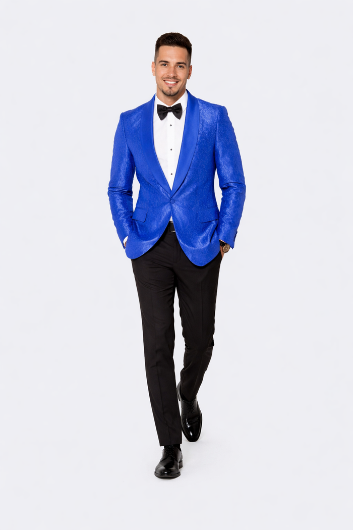 Blue Prom Suit Single Breasted Tuxedo