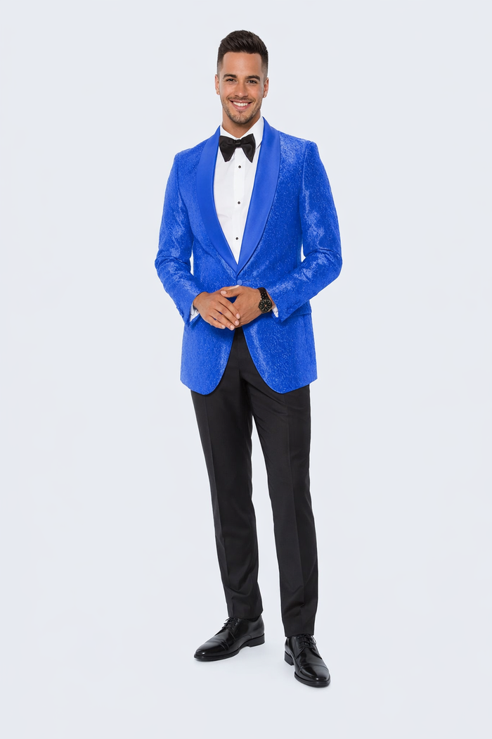 Blue Prom Suit Single Breasted Tuxedo
