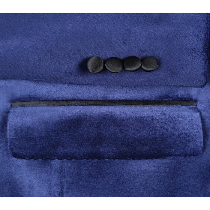 Men's Slim Fit Stretch Blue Tuxedo Blazer