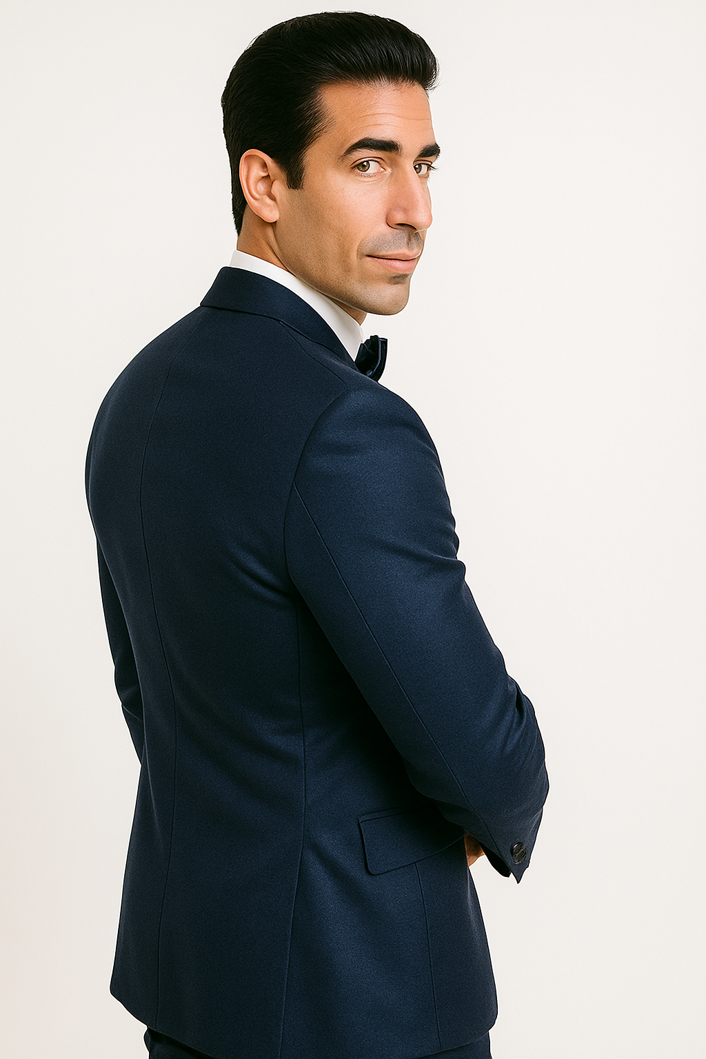 Blue Satin Four-Piece Prom & Wedding Suit