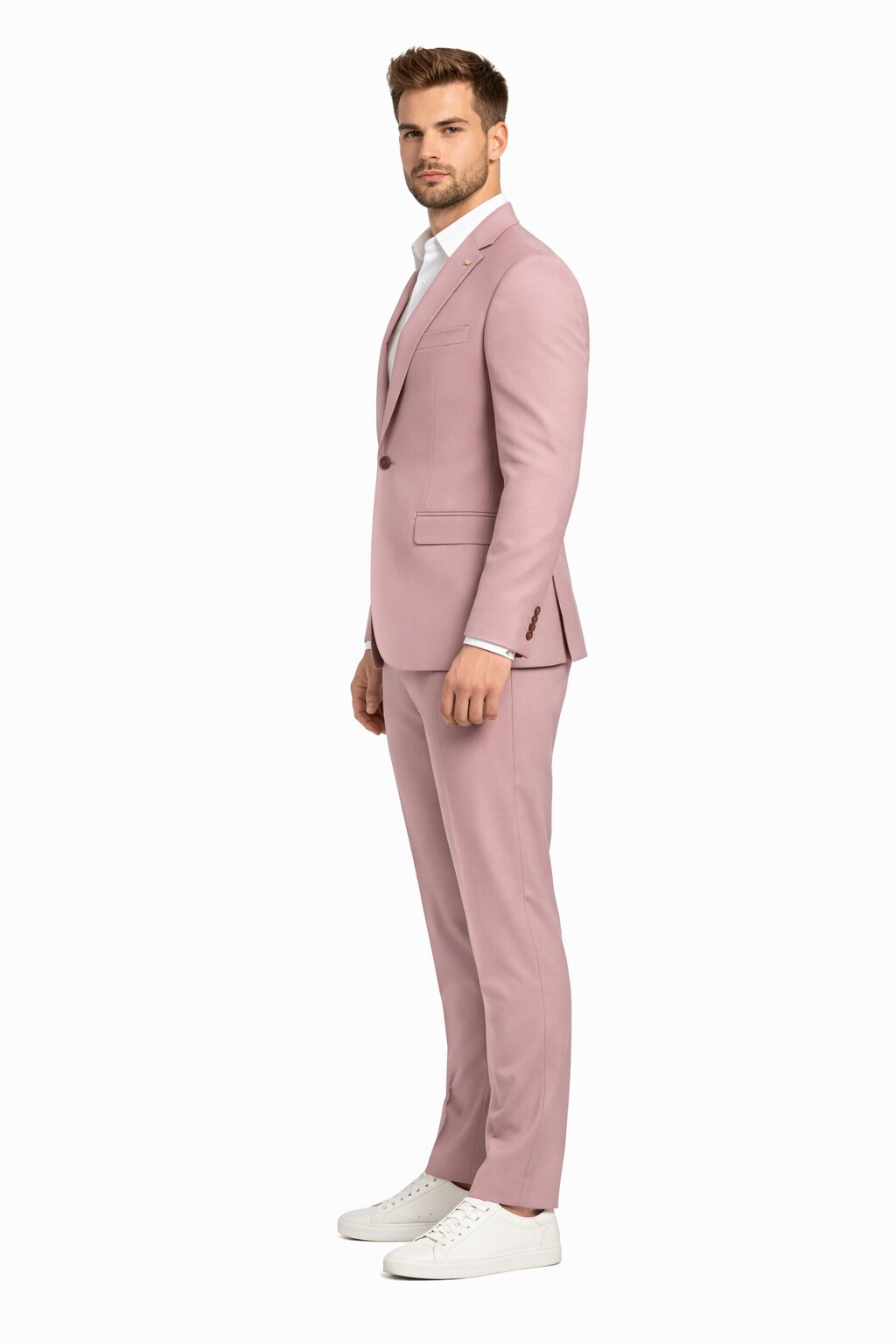 Blush Mauve Wedding Slim Suit for Men