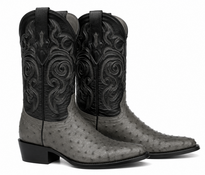 Botas de Avestruz Original Punta Redonda LAB-650309