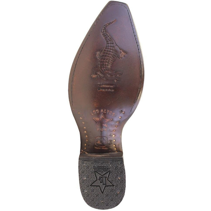 Caiman Crocodile Belly Boots European Toe - Faded