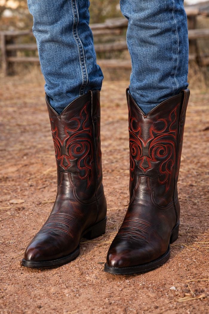Botas de Cuero de Cabra Vaqueras Puntal para Hombre