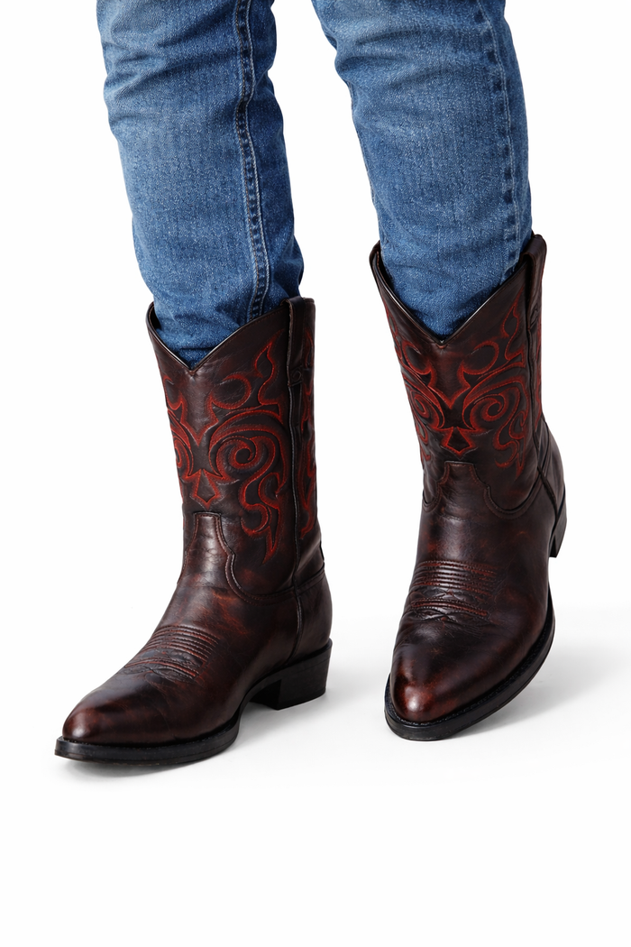 Botas de Cuero de Cabra Vaqueras Puntal para Hombre