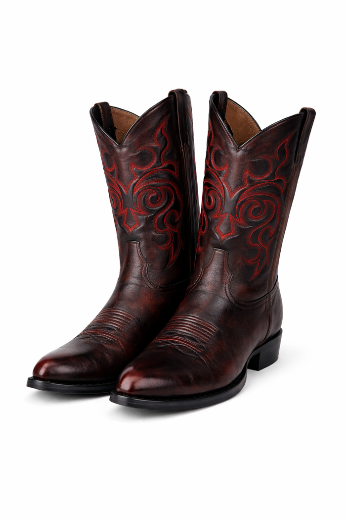 Botas de Cuero de Cabra Vaqueras Puntal para Hombre